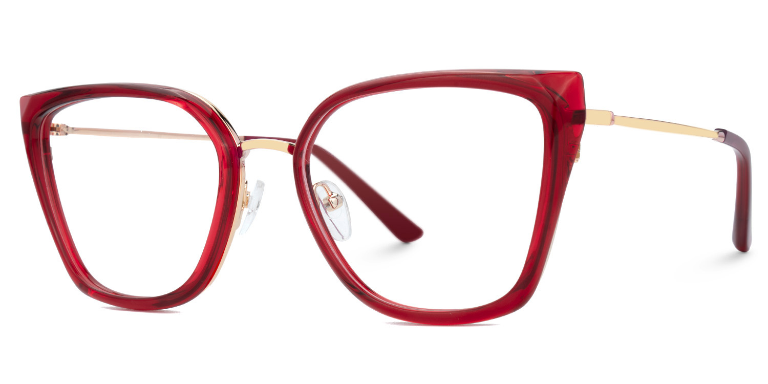 Martine Square Red Glasses | ZEELOOL UK1