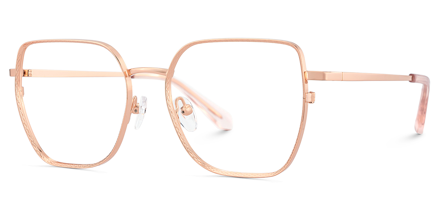 Rose Gold Wire Glasses With Exquisite Pattern3