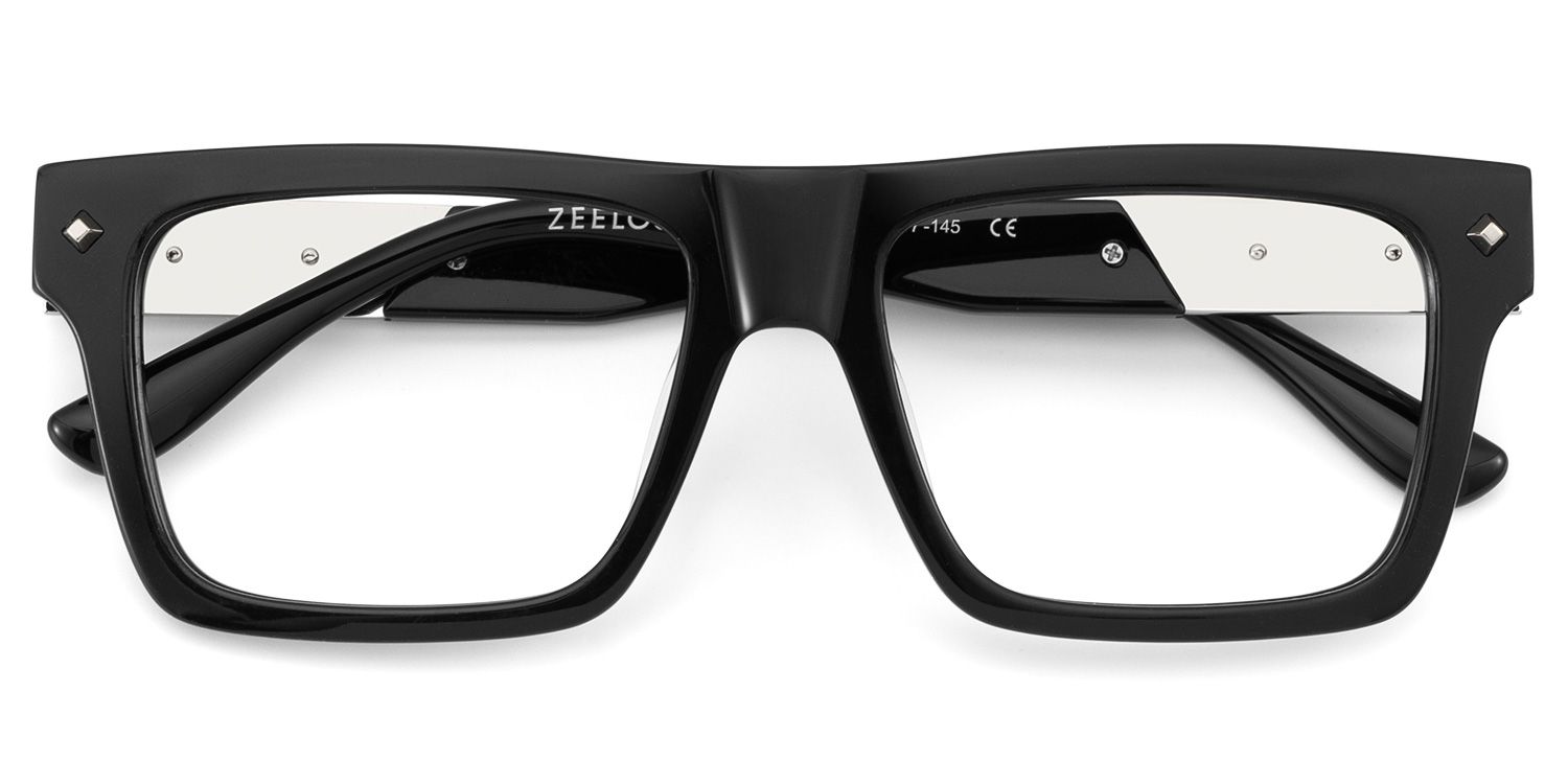Trent Eyeglasses in Rectangle Black Frame | ZEELOOL UK2
