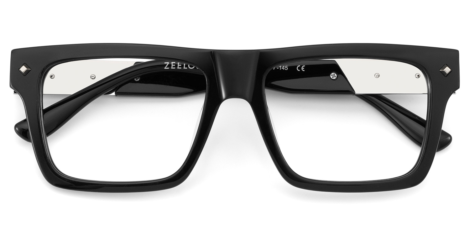 Trent Eyeglasses in Rectangle Black Frame | ZEELOOL UK2