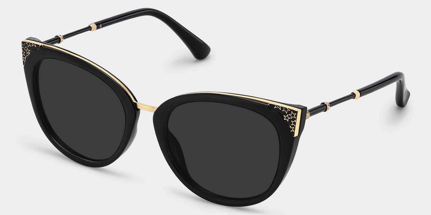 Dalton Cat Eye Black Sunglasses | ZEELOOL UK2