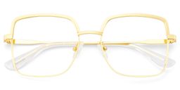 Karan Gold Square Glasses1