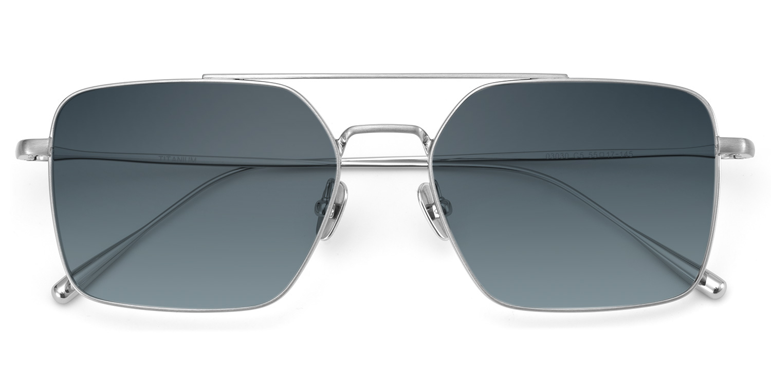 ZEELOOL Jensen Aviator Silver Sunglasses