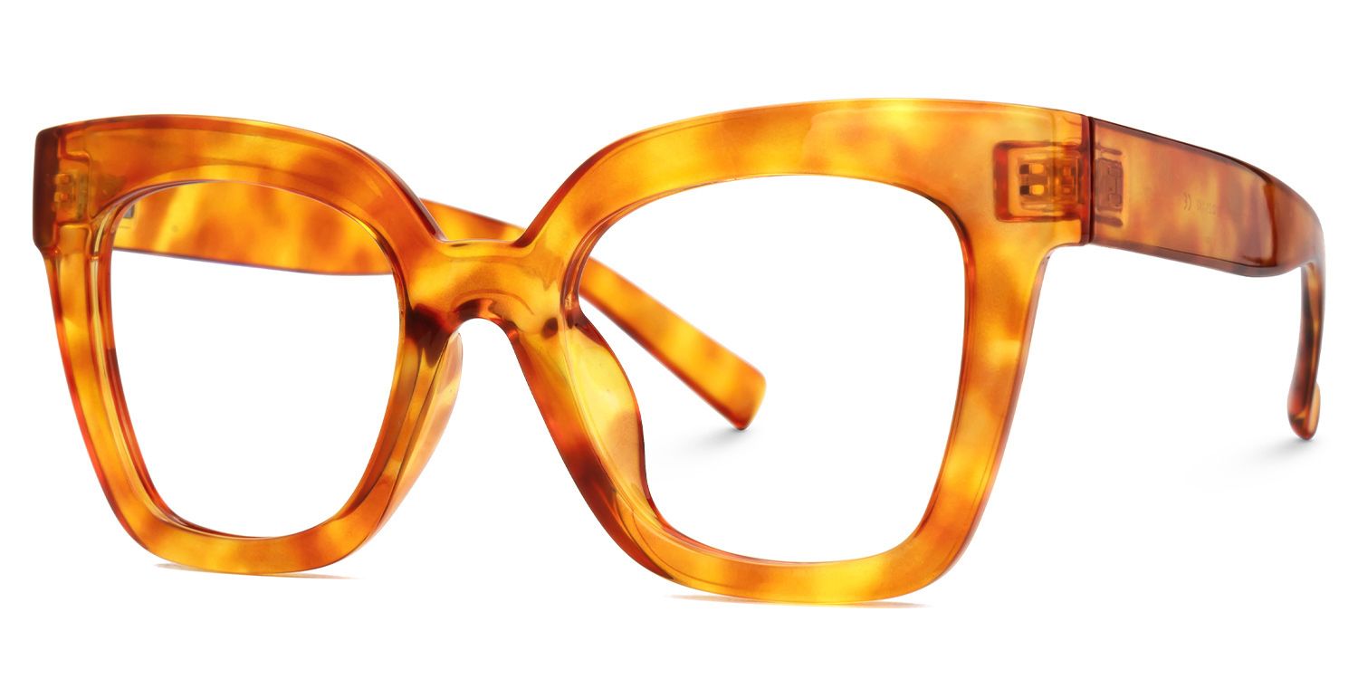 Square Malcolm Eyeglasses with Orange Frames1