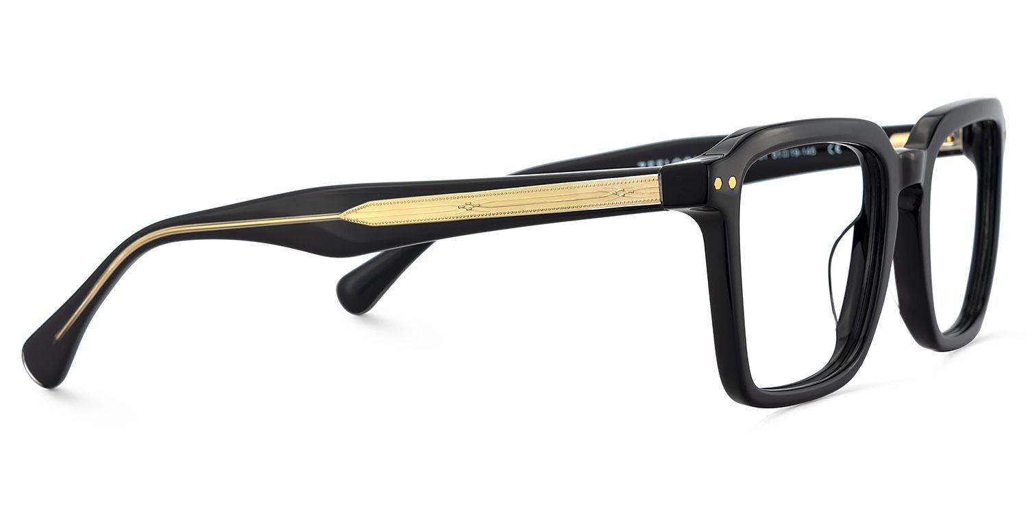Vickerie Thin Black Glasses in Square Design | ZEELOOL UK4