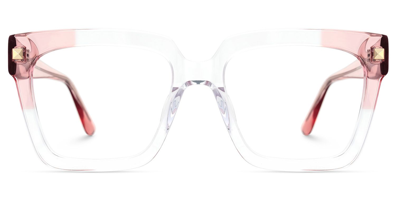 Glendalis Square Clear Frame with Pink Arms for Women | ZEELOOL UK0
