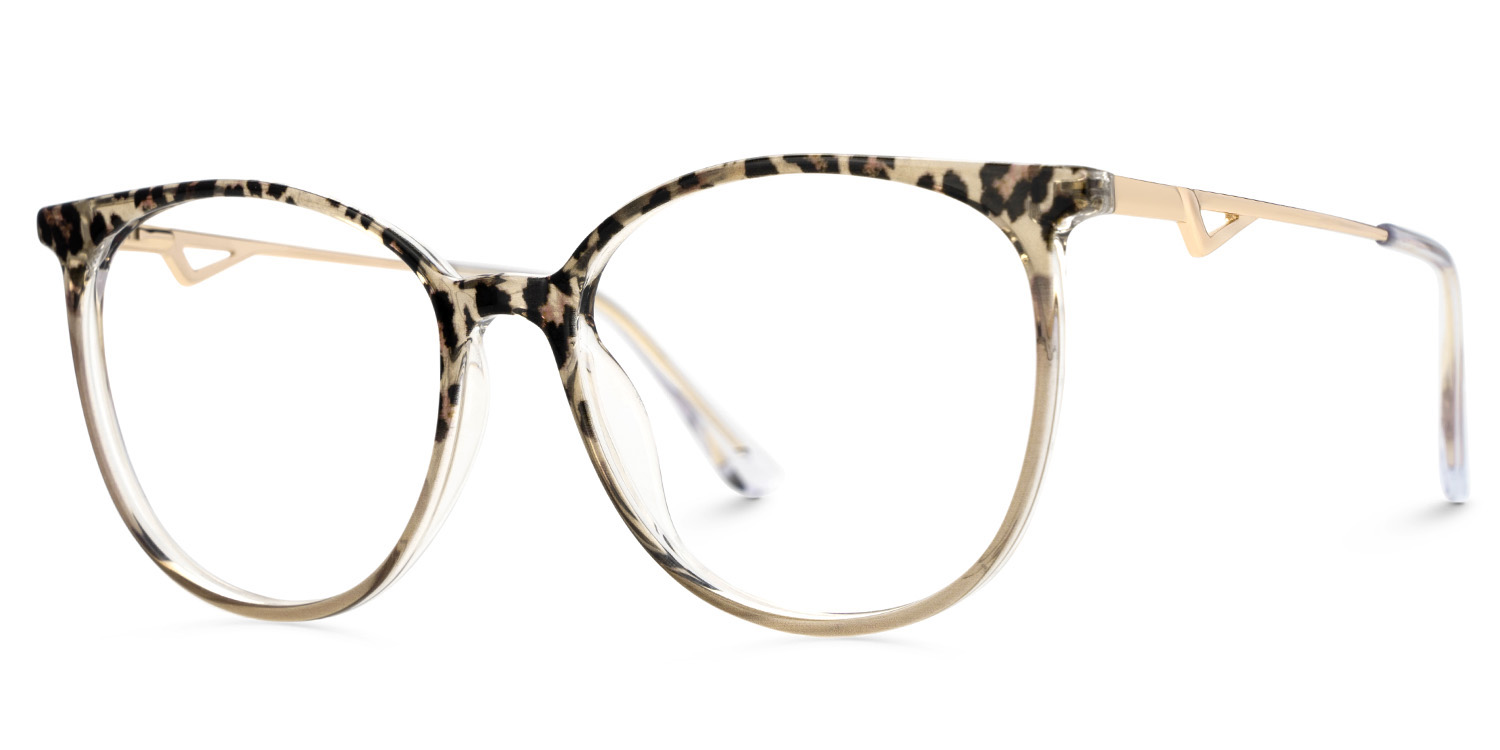 Round Brown Transparent Glasses Chanty in Thin Frame Style | ZEELOOL UK1