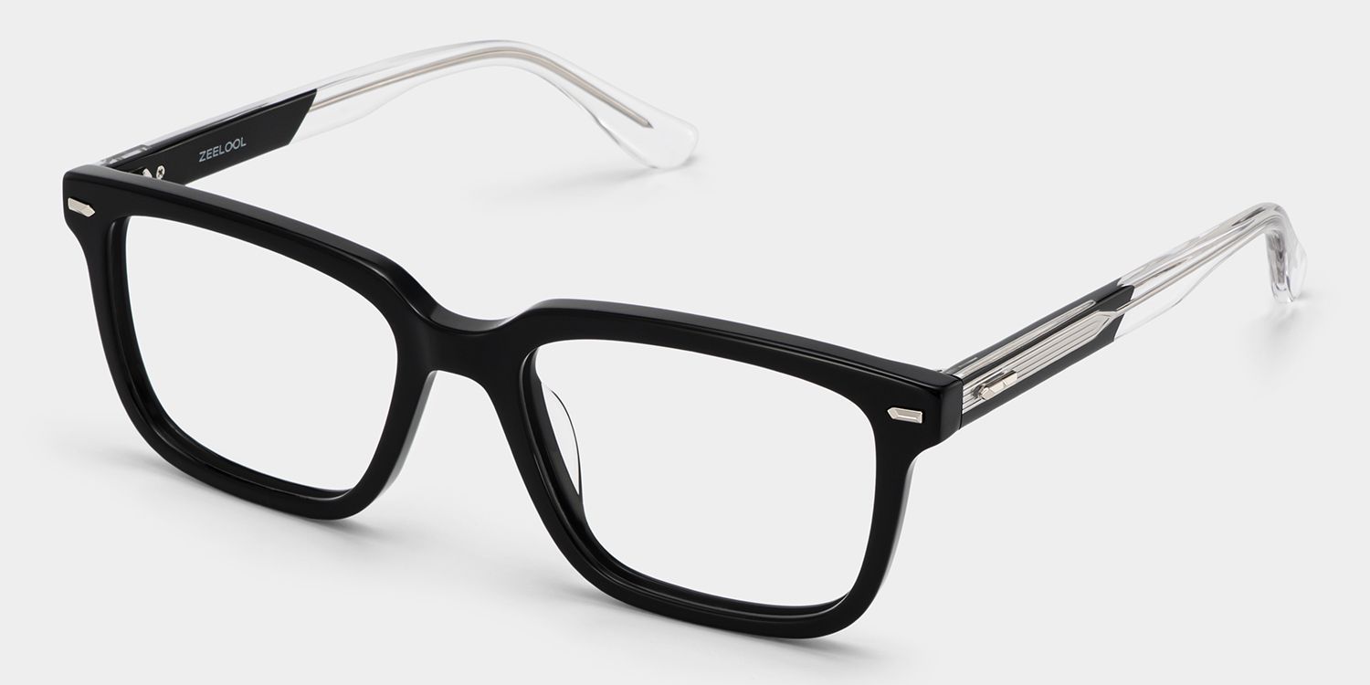 George Black Rectangle Eyeglass Frames for Men | ZEELOOL3