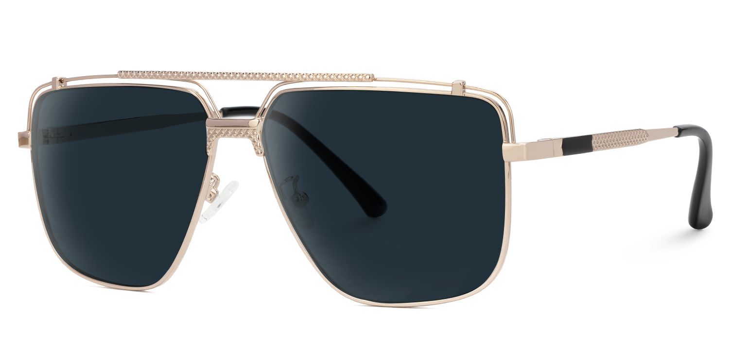 Arellano Gold Aviator Polarized Sunglasses for Driving | ZEELOOL UK1