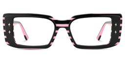 Gleam Rectangle Black Pink Glasses1