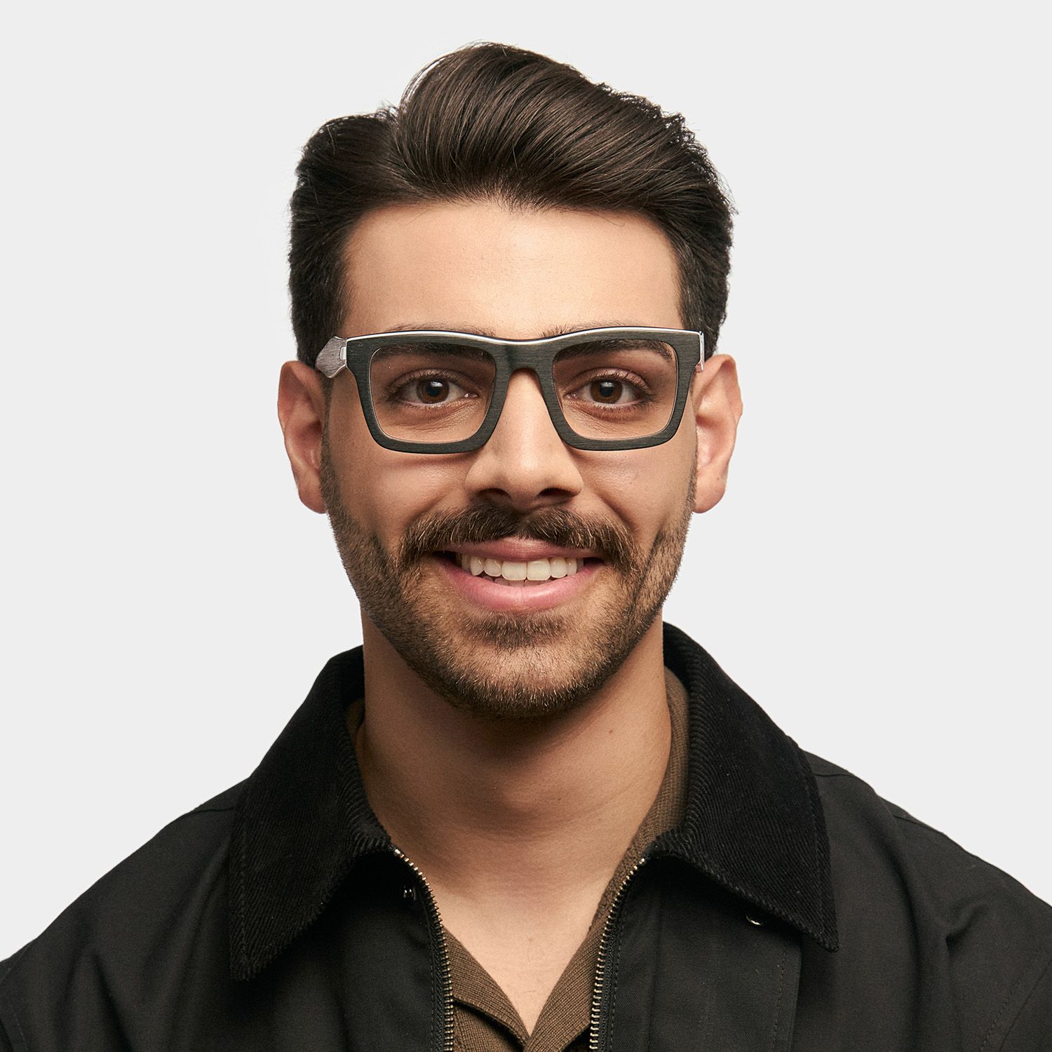 Riley Rectangle Black Frosted Frame Glasses | ZEELOOL UK0