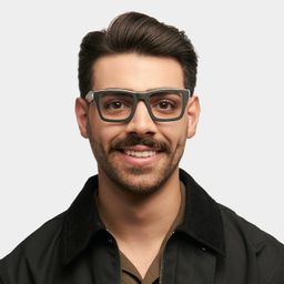 Riley Dark-Gray Rectangle Glasses0