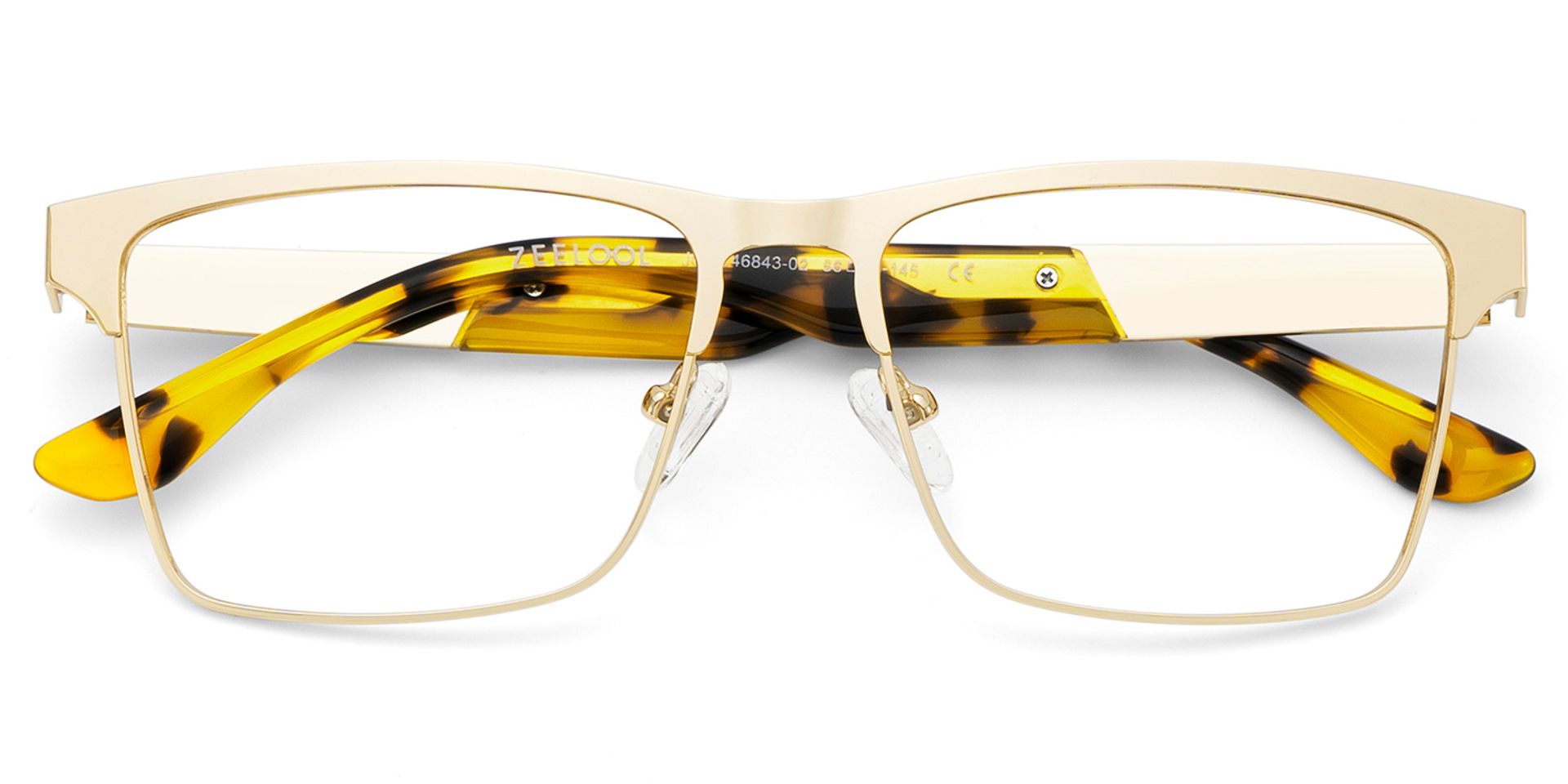 Jasper Eyeglasses in Browline Gold Frame | ZEELOOL UK2