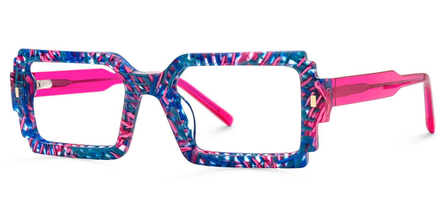 Frederick Bright Color Bold Rectangle Glasses | ZEELOOL UK1