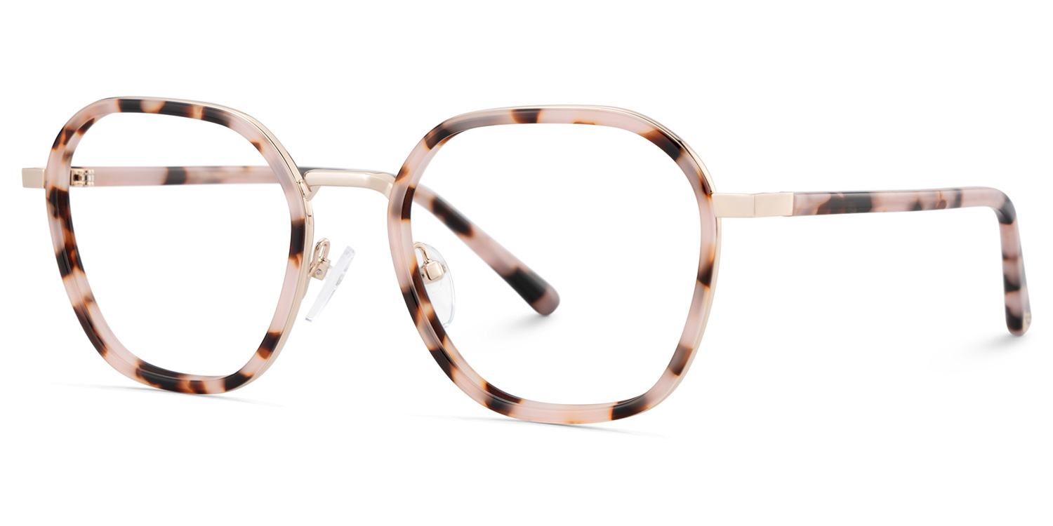 Mitchell Mixed Pink-tortoise Frame Glasses with Geometric Shape | ZEELOOL UK3