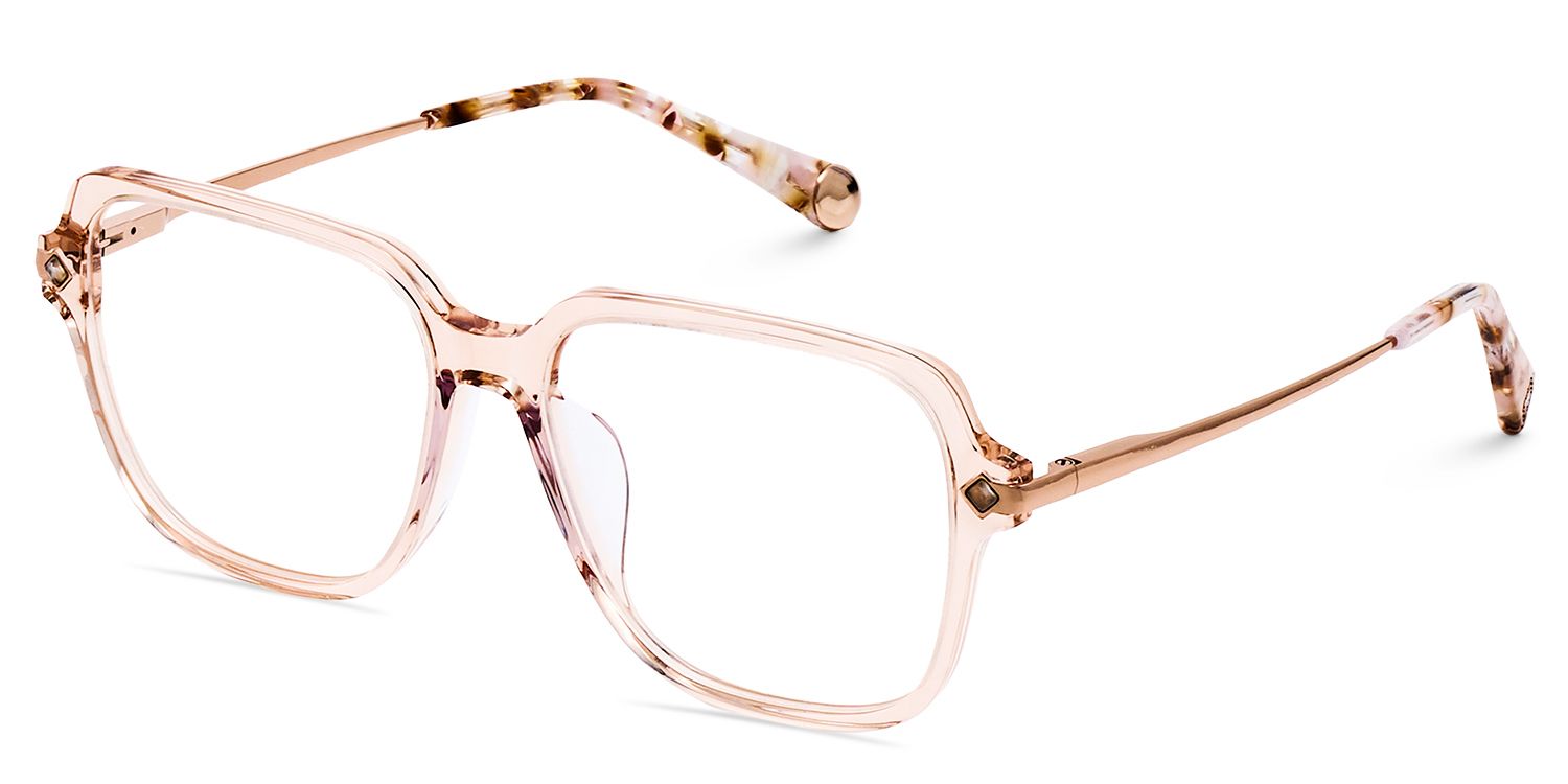 Square Eyeglasses With Beige1