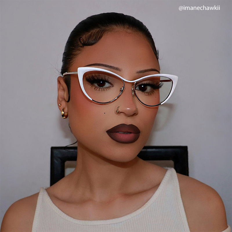 Ellen Cateye White Wire Frame Glasses and Eyeglasses12