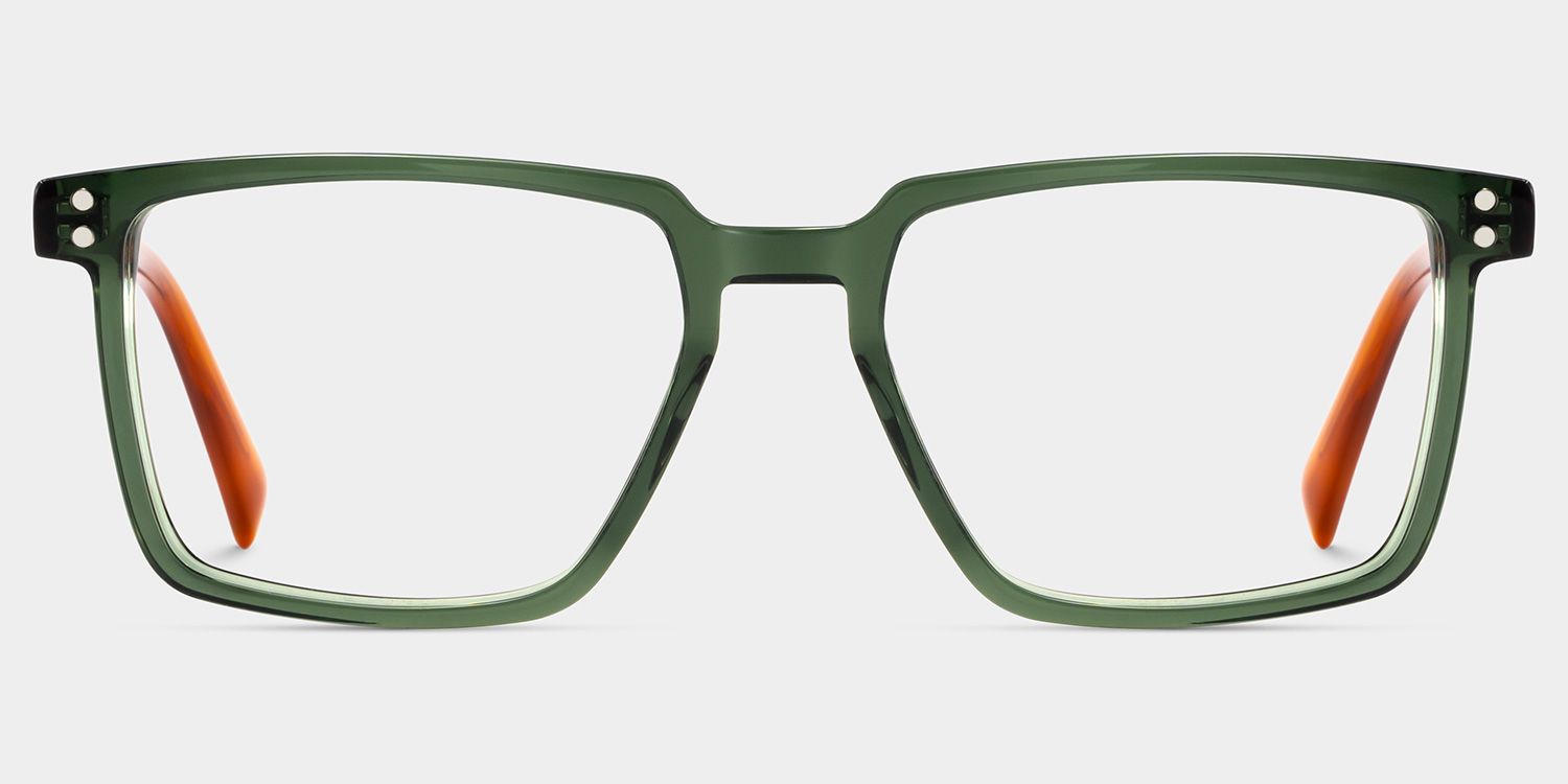 Griffin Green Brown Frame Glasses with Rectangle Frame Online | ZEELOOL UK0