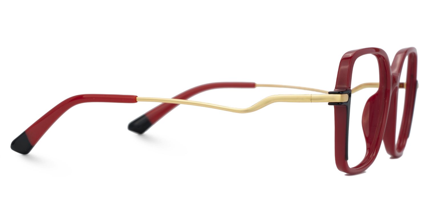 Rendon Thin Clear Red Glasses in Square Design | ZEELOOL UK2