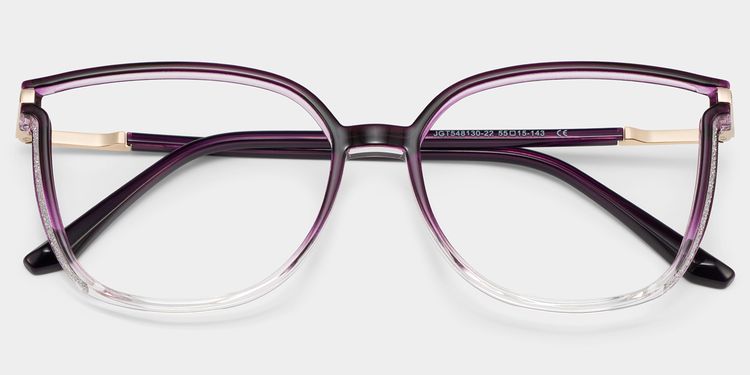 Rodz Square Purple Clear Glasses