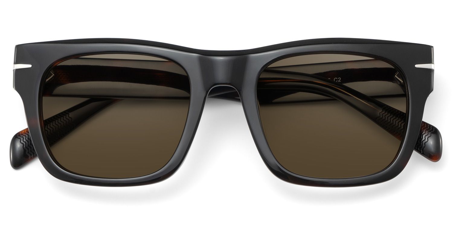 Renzo Tortoise Rectangle Polarized Sunglasses for Driving | ZEELOOL UK1