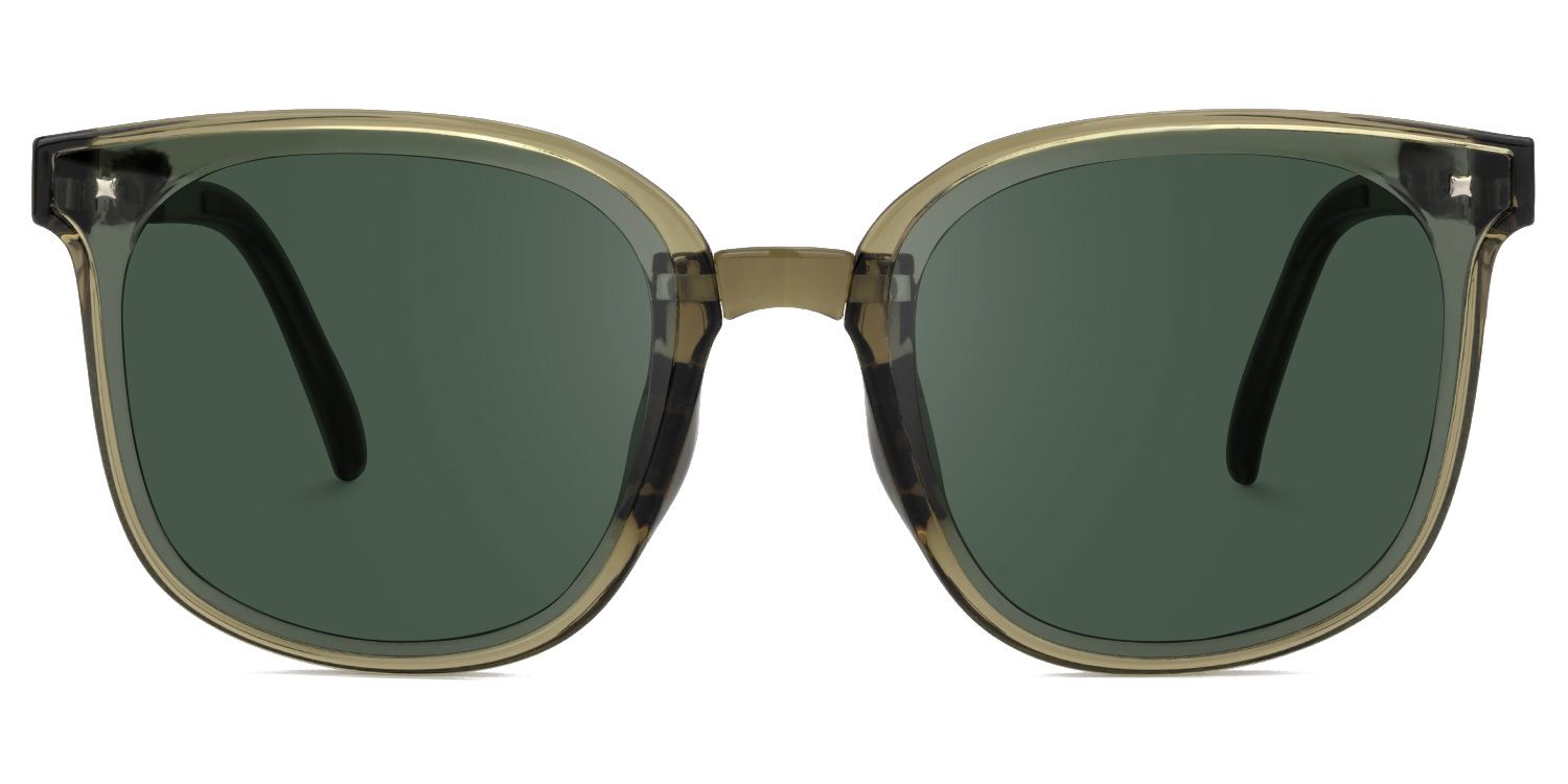 Sulaika Green Square Polarized Sunglasses for Driving | ZEELOOL UK0