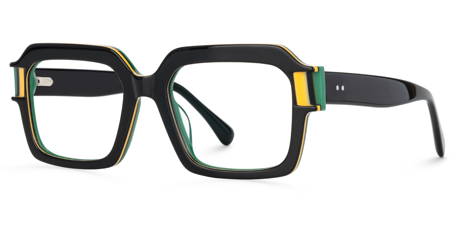 Suarez Square Men's Black Eyeglass Frames | ZEELOOL UK1