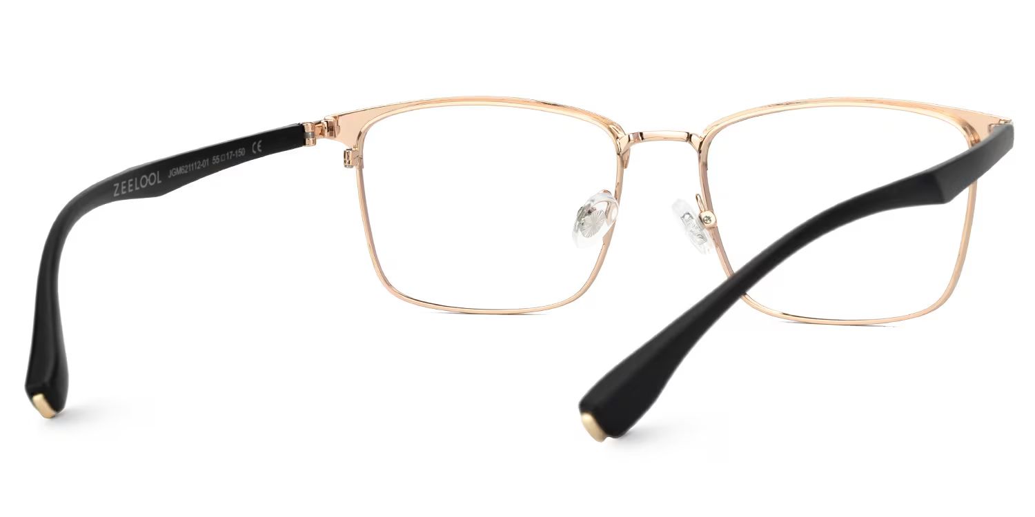 Eaddy Gold Eyeglasses with Rectangle Shape | ZEELOOL UK3