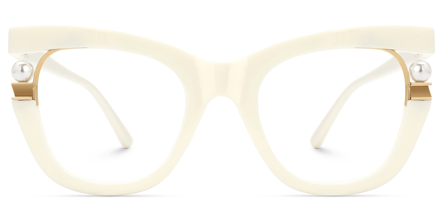 Pearl Cateye White Glasses