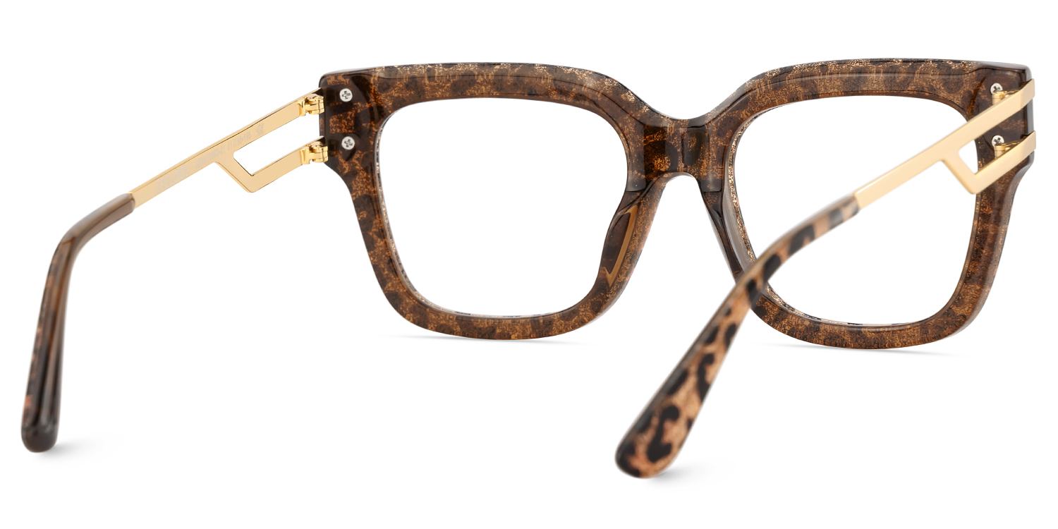 Lidia Square Leopard Glasses5