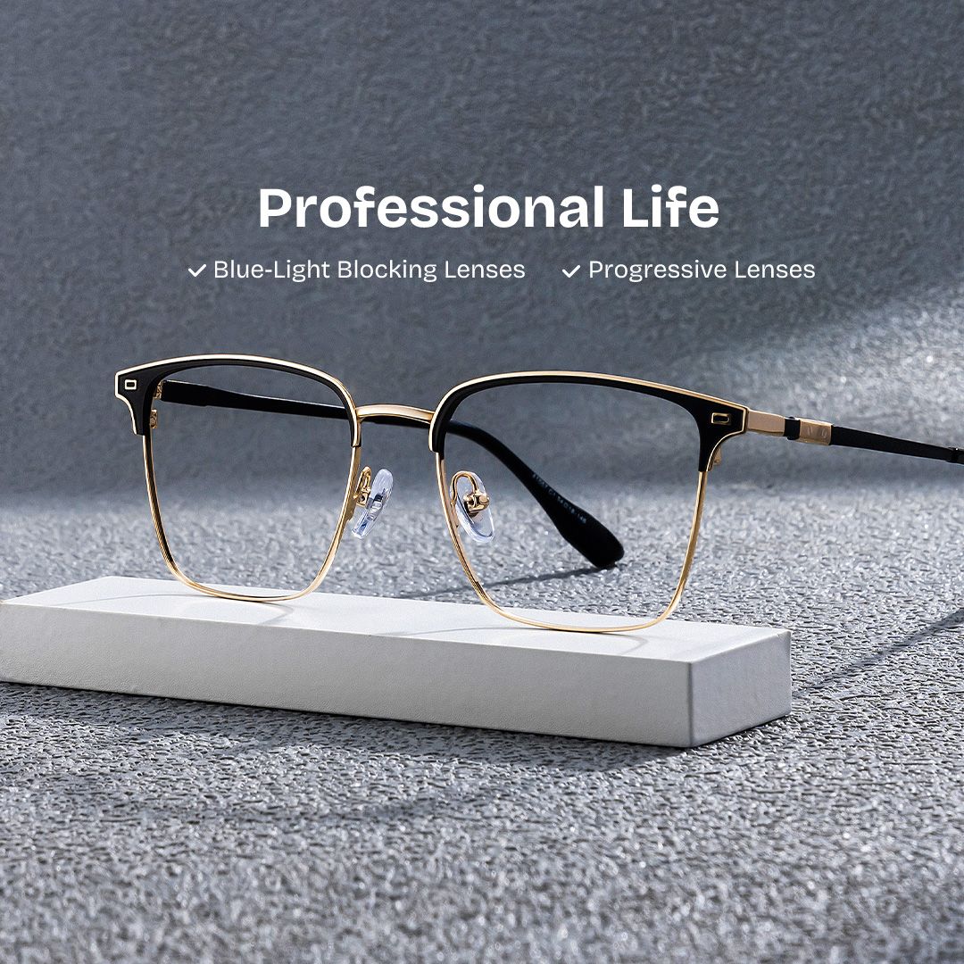 Dawson Black Rectangle Prescription Glasses | ZEELOOL UK0