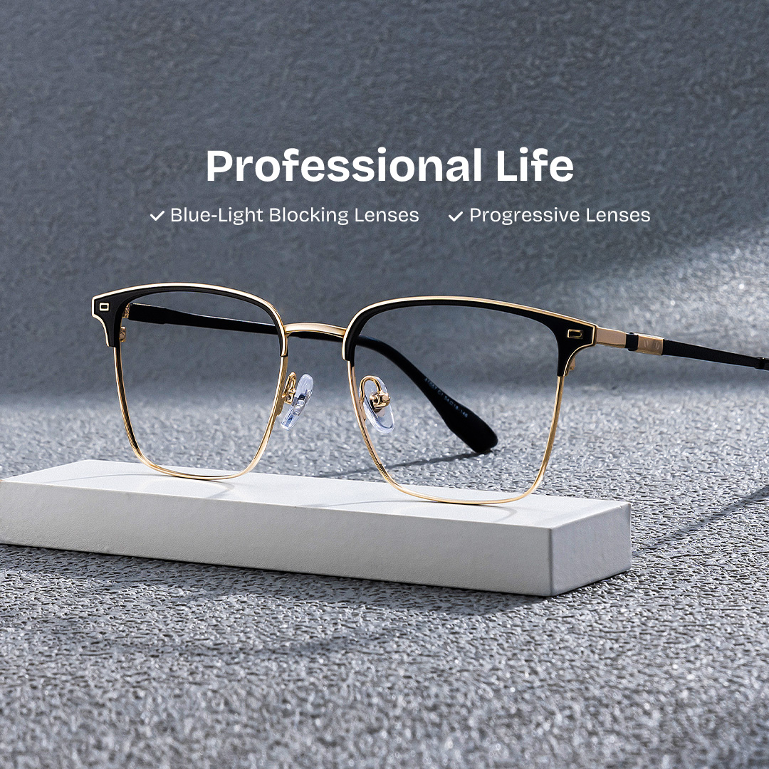 Dawson Black Rectangle Prescription Glasses | ZEELOOL UK0