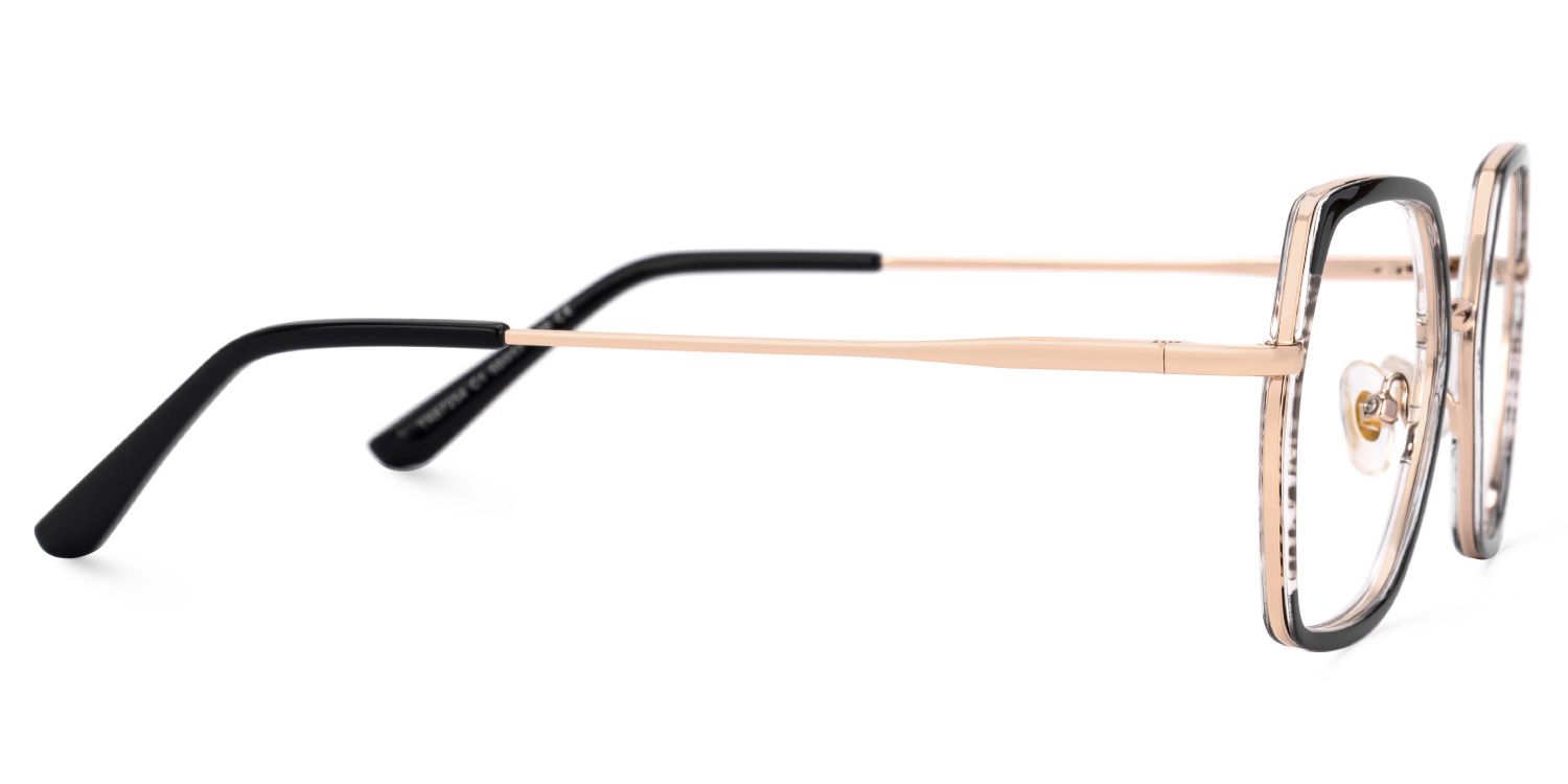 Geometric Nefisa Black Color Frame Glasses | ZEELOOL UK2