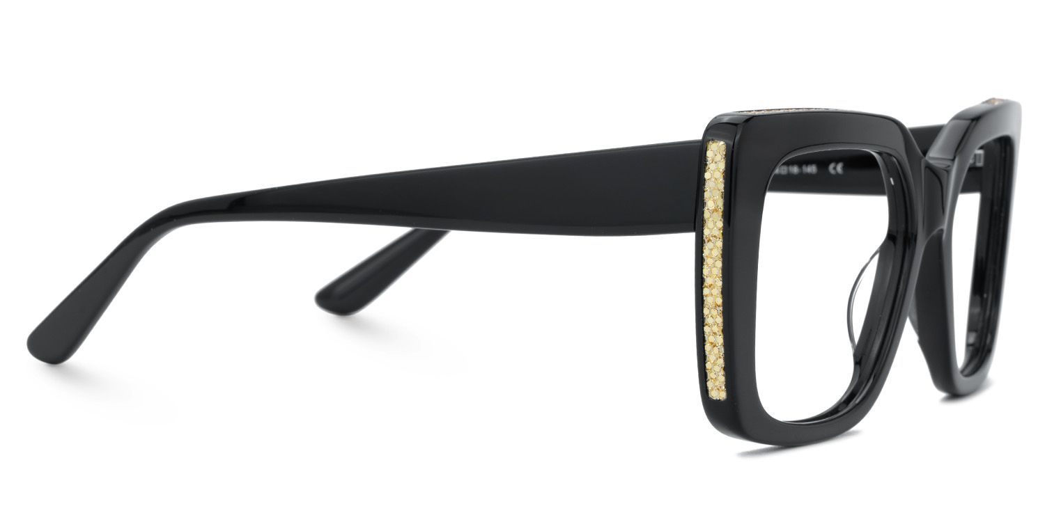 Black Rectangle Glasses Frames Maynard Glasses with Full-Frame | ZEELOOL UK3