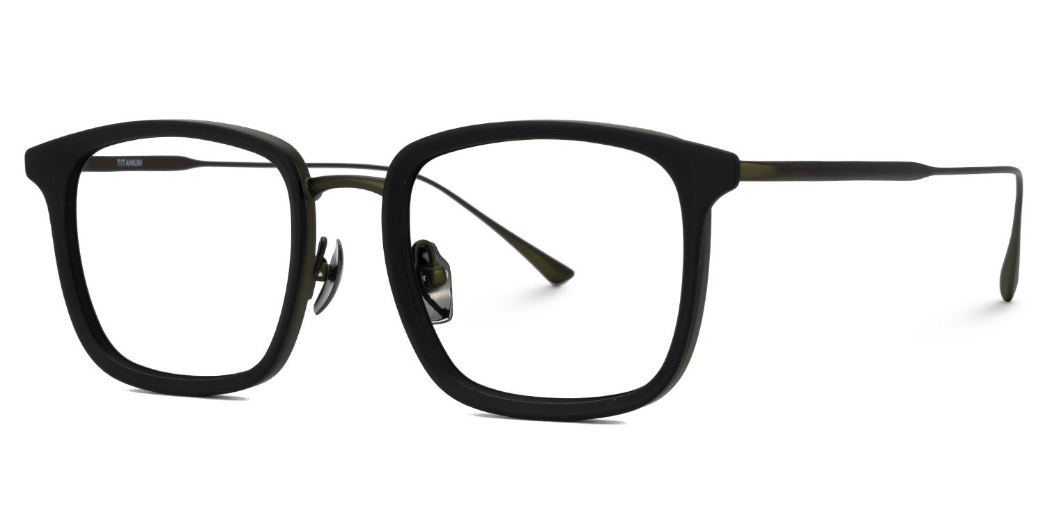 Gonzales Titanium Black Frame Glasses with Square Shape | ZEELOOL UK1