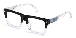 Trent Rectangle Black Clear Glasses3