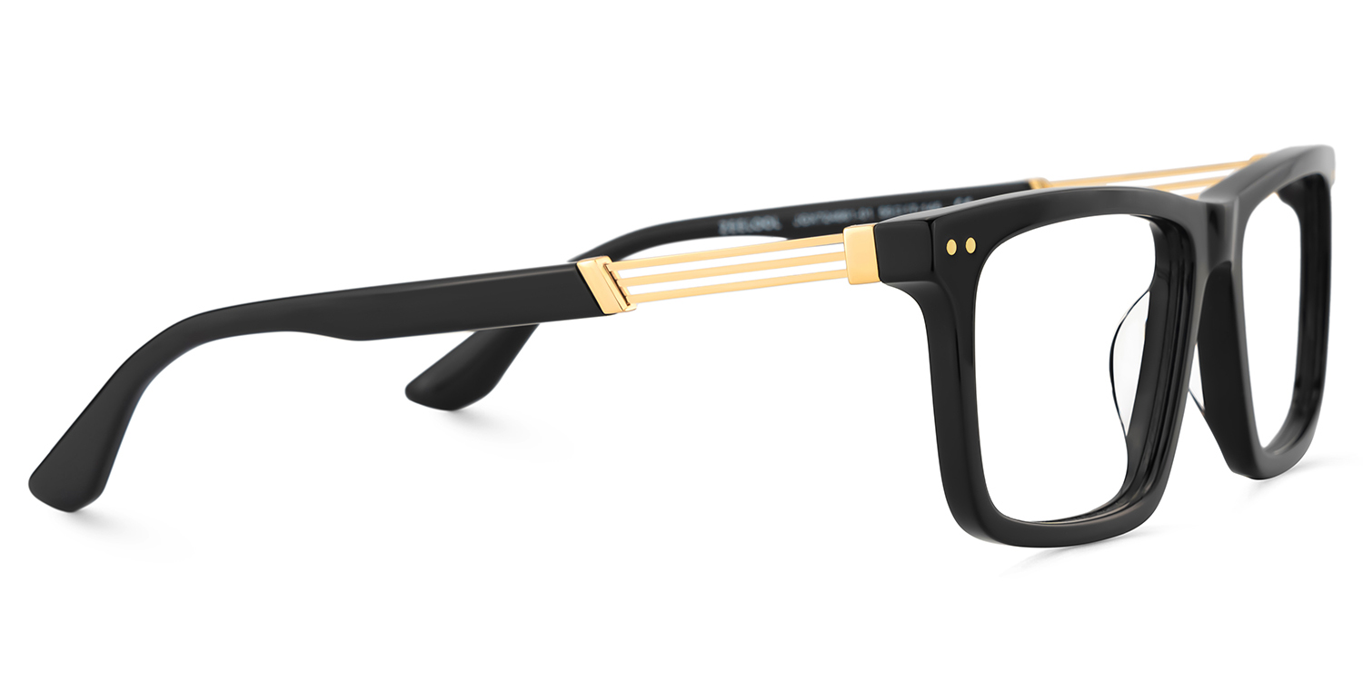 Emerson Rectangle Black Glasses4