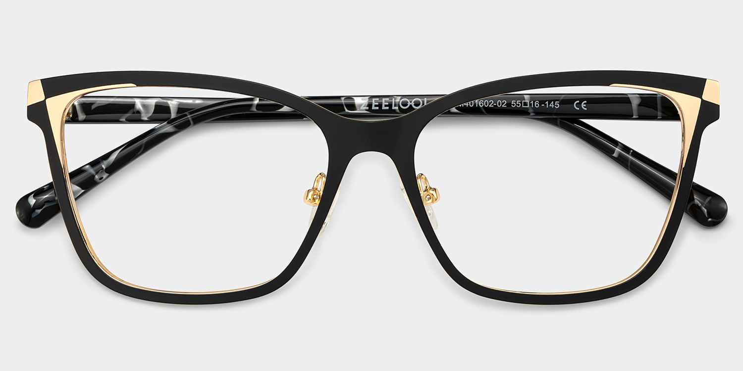Elise Rectangle Black Glasses2