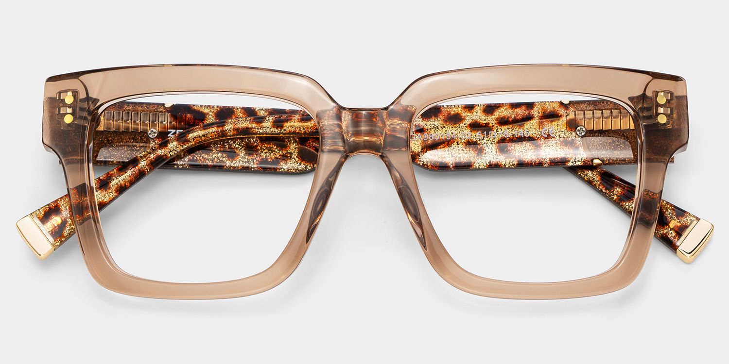Caius Beige Frame Glasses with Square Frame Online | ZEELOOL1