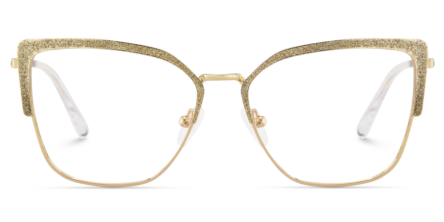 Javier Rectangle Gold Glasses1
