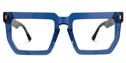 Daniela Rectangle Blue Glasses0