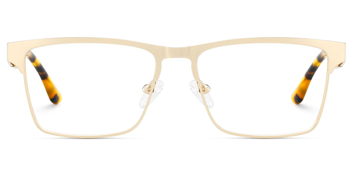 Jasper Eyeglasses in Browline Gold Frame | ZEELOOL UK1