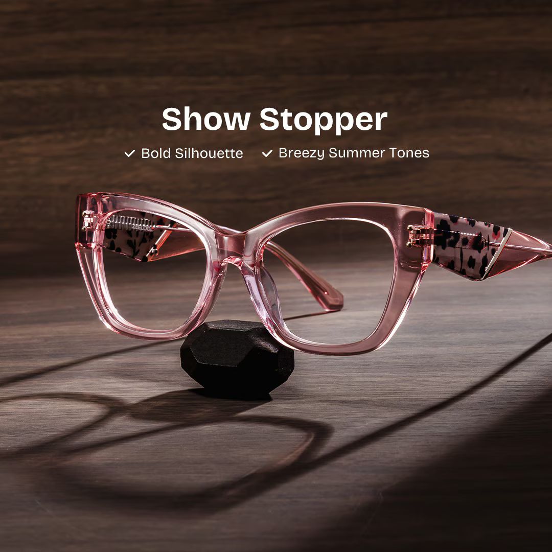 Skylar Clear Pink Frame Glasses with Butterfly Frame Online | ZEELOOL UK0