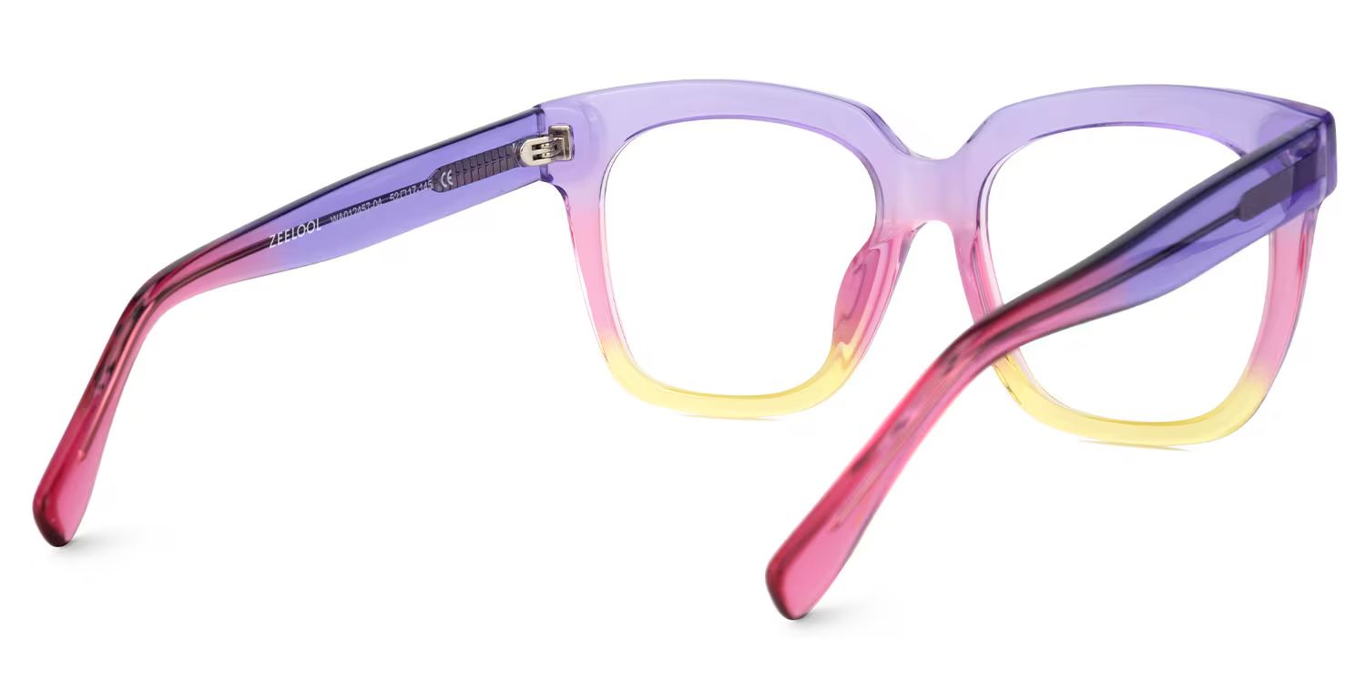 Xion Square Pink-Yellow Eyeglasses & Bright Frames4