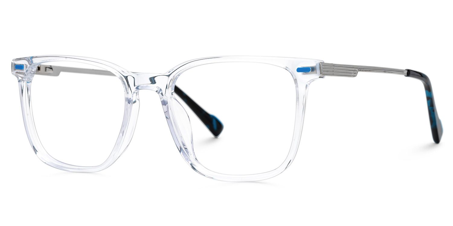 Dirrib Rectangle Clear Color Frame Glasses for Men | ZEELOOL UK1