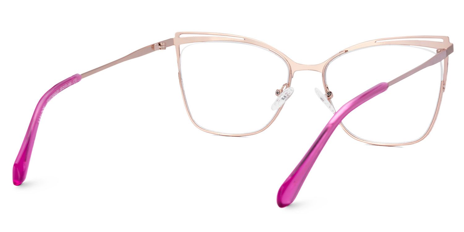 Darian Trendy Butterfly Frame Glasses in Semi-rimless | ZEELOOL UK4