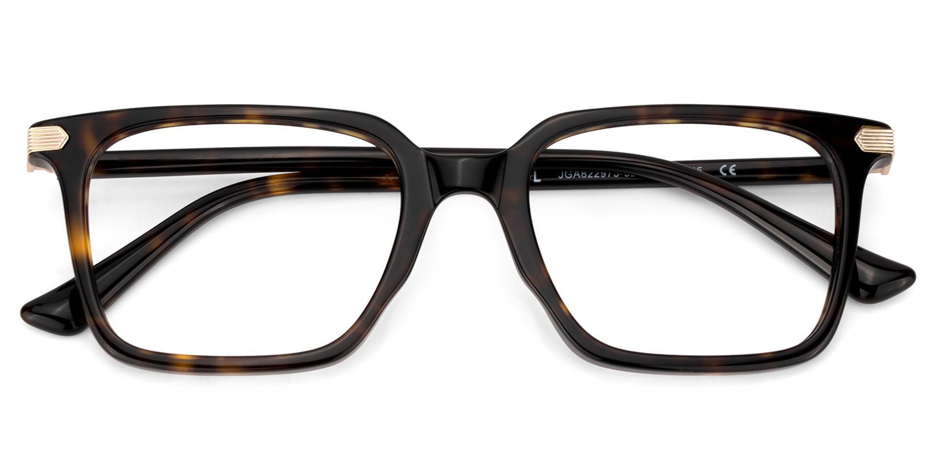 Thin Rectangle Glasses Frames in Tortoise Color2