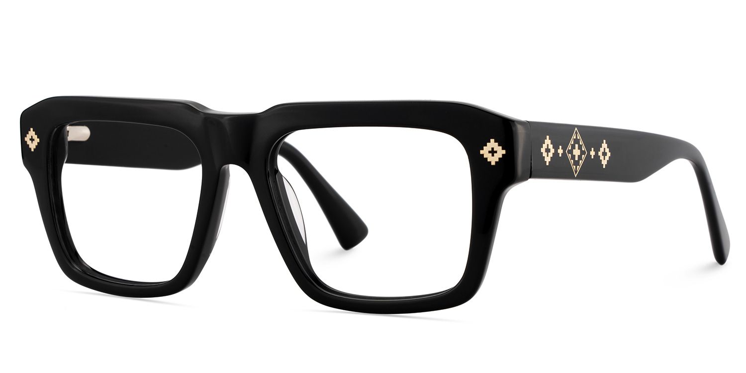 Ramdass Black Rectangle Prescription Glasses | ZEELOOL UK3