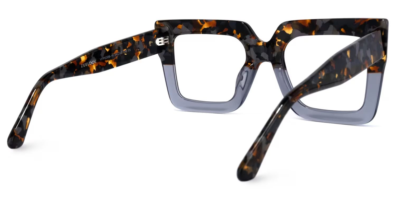 Brandon Square Gray Glasses with Two-Tone Frames4