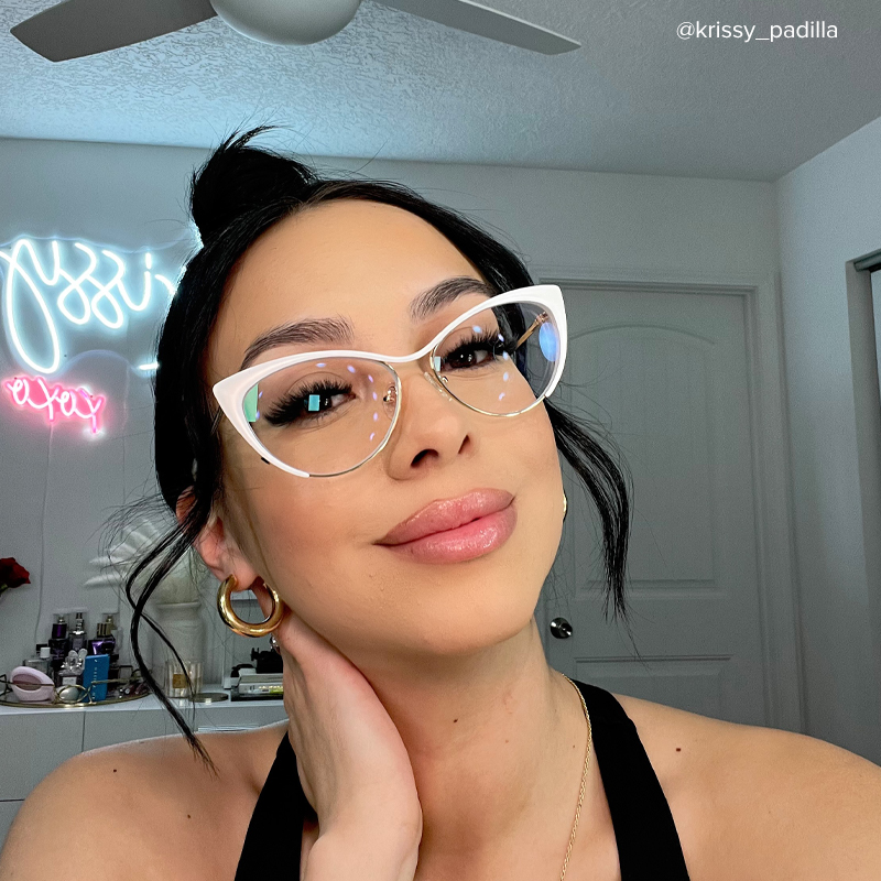 Ellen Cateye White Glasses10